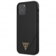 Чехол Guess PU Saffiano Triangle metal logo Hard для iPhone 12 Pro Max, цвет Черный (GUHCP12LVSATMLBK)