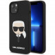 Чехол Karl Lagerfeld Liquid silicone Karl's Head Hard для iPhone 13, цвет Черный (KLHCP13MSLKHBK)