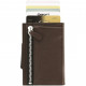 Кожаный каскадный кошелек Ogon Cascade Zipper Wallet с молнией, цвет Коричневый (CZ brown)