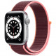 Умные часы Apple Watch Series 6 GPS, 40 мм, корпус из алюминия цвет Серебристый, нейлоновый ремешок цвет Сливовый