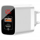 Сетевое зарядное устройство Baseus Mirror Lake Travel Wall Charger with Voltage Power Display Quick Charge 3.0, USB - USB Type C, 18W, цвет Белый (CCJMHC-A02)