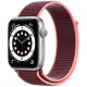 Умные часы Apple Watch Series 6 GPS, 44 мм, корпус из алюминия цвет Серебристый, нейлоновый ремешок цвет Сливовый