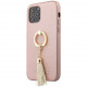 Чехол Guess PU Saffiano + Ring Hard для iPhone 12/12 Pro, цвет "Розовое золото" (GUHCP12MRSSARG)