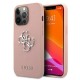 Чехол Guess PU Saffiano 4G Big metal logo Hard для iPhone 13 Pro Max, цвет Розовый (GUHCP13XSA4GSPI)