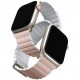 Ремешок Uniq Revix Premium Ed. Leather/Silicone для Apple Watch 49/45/44/42 мм, цвет Румяна розовые/белые (45MM-REVPBPNKWHT)