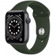 Умные часы Apple Watch Series 6 GPS, 44 мм, корпус из алюминия цвет "Серый космос", спортивный ремешок цвет Темно-зеленый