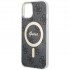 Чехол Guess MagSafe PC/TPU 4G Hard для iPhone 13, цвет Черный/Золотой (GUHMP13MH4STK)