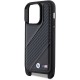 Чехол BMW Crossbody PU Carbon stripe Metal logo + Strap Hard для iPhone 14 Pro Max, цвет Черный (BMHCP14X23PSCCK)