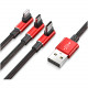 Кабель Baseus MVP 3 в 1 Mobile Game Cable Micro USB + Lightning + USB Type-C 1.2 м, цвет Красный (CAMLT-WZ09)