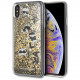 Чехол Karl Lagerfeld Liquid Glitter Floatting Charms Hard для iPhone XS Max, цвет Черный/Золотой (KLHCI65ROGO)