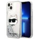 Чехол Karl Lagerfeld Liquid glitter NFT Choupette head Hard для iPhone 14 Plus, цвет Серебристый (KLHCP14MLNCHCS)