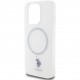 Чехол U.S. Polo Assn. PC/TPU Double Horse logo with Ring Hard (MagSafe) для iPhone 15 Pro, цвет Белый (USHMP15LHOCLDPW)