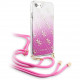 Чехол Guess 4G Cord collection Hard PC/TPU с ремешком для iPhone SE 2020/8/7, цвет Розовый градиент (GUHCI8WO4GPI)