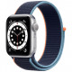 Умные часы Apple Watch Series 6 GPS, 40 мм, корпус из алюминия цвет Серебристый, нейлоновый ремешок цвет Темно-синий