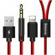 Кабель Baseus L34 Lightning to 3.5 мм + USB 1.2 м, цвет Красный (CALL34-09)