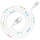 Кабель Hoco U63 Spirit Voice activation flashing Data Cable Micro-USB 2.4 А 1.2 м, цвет Белый