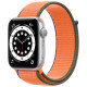 Умные часы Apple Watch Series 6 GPS, 44 мм, корпус из алюминия цвет Серебристый, нейлоновый ремешок цвет "Кумкват"