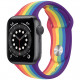 Умные часы Apple Watch Series 6 GPS, 40 мм, корпус из алюминия цвет "Серый космос", спортивный ремешок цвет Радужный