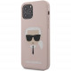 Чехол Karl Lagerfeld Liquid silicone Karl's Head Hard для iPhone 12/12 Pro, цвет Розовый (KLHCP12MSLKHLP)