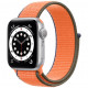 Умные часы Apple Watch Series 6 GPS, 40 мм, корпус из алюминия цвет Серебристый, нейлоновый ремешок цвет "Кумкват"