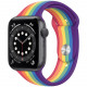 Умные часы Apple Watch Series 6 GPS, 44 мм, корпус из алюминия цвет "Серый космос", спортивный ремешок цвет Радужный