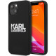 Чехол Karl Lagerfeld Liquid silicone Stack logo Hard для iPhone 13, цвет Черный (KLHCP13MSLKLRBK)