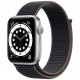 Умные часы Apple Watch Series 6 GPS, 44 мм, корпус из алюминия цвет Серебристый, нейлоновый ремешок цвет Черный