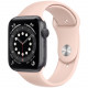Умные часы Apple Watch Series 6 GPS, 44 мм, корпус из алюминия цвет "Серый космос", спортивный ремешок цвет "Розовый песок"