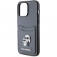 Чехол Karl Lagerfeld Cardslot PU Saffiano NFT Karl & Choupette metal Hard для iPhone 14 Pro Max, цвет Серый (KLHCP14XSAPKCNPG)
