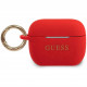 Чехол с карабином Guess Silicone case with ring для AirPods Pro, цвет Красный (GUACAPSILGLRE)