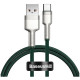 Кабель Baseus Cafule Cable USB - USB Type-C 5 A 1 м, цвет Зеленый/Серый (CATJK-A06)
