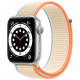 Умные часы Apple Watch Series 6 GPS, 44 мм, корпус из алюминия цвет Серебристый, нейлоновый ремешок цвет Кремовый
