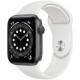 Умные часы Apple Watch Series 6 GPS, 44 мм, корпус из алюминия цвет "Серый космос", спортивный ремешок цвет Белый