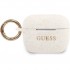 Чехол с карабином Guess Silicone case with ring для AirPods Pro, цвет Белый (GUACAPSILGLWH)