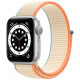 Умные часы Apple Watch Series 6 GPS, 40 мм, корпус из алюминия цвет Серебристый, нейлоновый ремешок цвет Кремовый