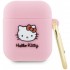 Чехол Hello Kitty Liquid silicone 3D Rubber Kitty Head для AirPods 1/2, цвет Розовый (HKA23DKHSP)