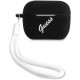 Чехол со шнурком Guess Silicone case Script logo with cord для AirPods Pro, цвет Черный/Белый (GUACAPLSVSBW)
