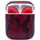 Беспроводные наушники Apple AirPods 2 Leather Edition в зарядном футляре, цвет "Красный питон"