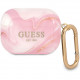 Чехол с карабином Guess TPU New Marble design для AirPods Pro, цвет Розовый (GUAPUNMP)