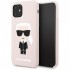Чехол Karl Lagerfeld Liquid silicone Iconic Karl Hard для iPhone 11, цвет Розовый (KLHCN61SLFKPI)
