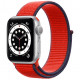 Умные часы Apple Watch Series 6 GPS, 40 мм, корпус из алюминия цвет Серебристый, нейлоновый ремешок цвет Красный (PRODUCT)RED