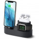 Силиконовая подставка Elago Charging hub 3 в 1 для AirPods Pro/iPhone/Apple Watch (без ЗУ и кабеля), цвет Черный (EST-TRIOPRO-BK)