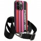 Чехол Karl Lagerfeld Crossbody PC/TPU Color stripes with Strap Hard для iPhone 14 Pro, цвет Розовый (KLHCP14LSTSTP)