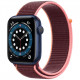Умные часы Apple Watch Series 6 GPS, 44 мм, корпус из алюминия цвет Синий, нейлоновый ремешок цвет Сливовый