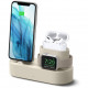 Силиконовая подставка Elago Charging hub 3 в 1 для AirPods Pro/iPhone/Apple Watch (без ЗУ и кабеля), цвет Белый (EST-TRIOPRO-CWH)