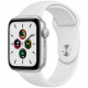 Умные часы Apple Watch Series SE GPS, 44 мм, корпус из алюминия цвет Серебристый, спортивный ремешок цвет Белый (MYDQ2RU/A)