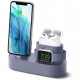 Силиконовая подставка Elago Charging hub 3 в 1 для AirPods Pro/iPhone/Apple Watch (без ЗУ и кабеля), цвет Лавандовый (EST-TRIOPRO-LVG)