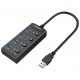 USB-концентратор Orico, цвет Черный (W9PH4-BK)