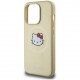 Чехол Hello Kitty PU Leather Kitty Head Hard (MagSafe) для iPhone 15 Pro, цвет Золотой (HKHMP15LPGHCKD)