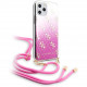 Чехол Guess 4G Cord collection Hard PC/TPU с ремешком для iPhone 11 Pro Max, цвет Розовый градиент (GUHCN65WO4GPI)